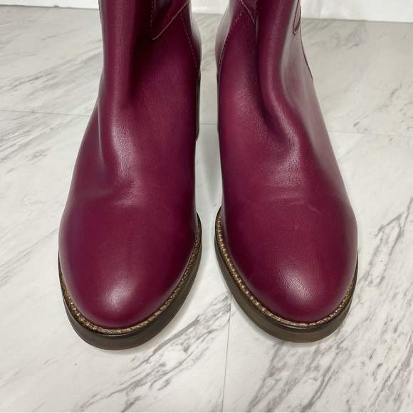 Free People Tabby Mulberry Leather Heeled Bootie 39 1/2 - Picture 10 of 13